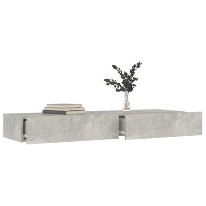 Meuble TV vidaXL avec lumières LED gris béton 120x35x15,5 cm