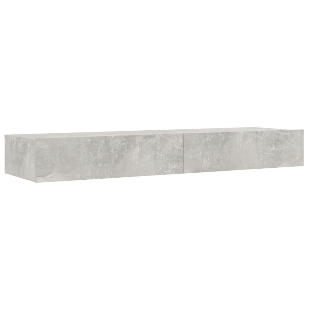 Meuble TV vidaXL avec lumières LED gris béton 120x35x15,5 cm