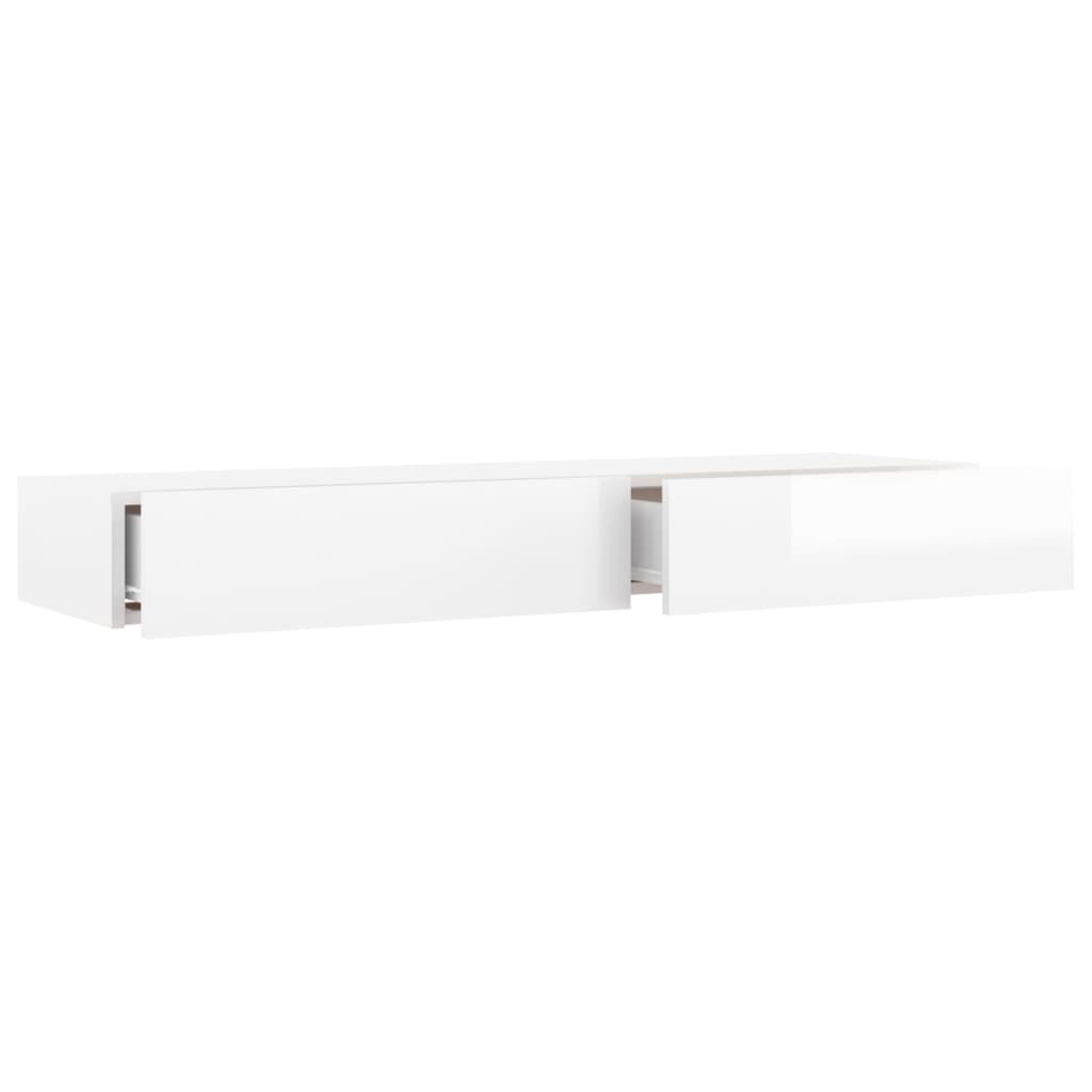 Meuble TV vidaXL avec lumières LED blanc brillant 120x35x15,5 cm