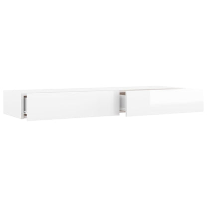 Meuble TV vidaXL avec lumières LED blanc brillant 120x35x15,5 cm