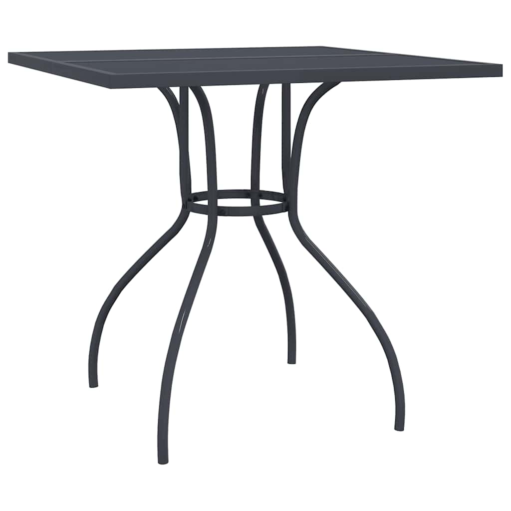 vidaXL Table de jardin anthracite 80x80x72,5 cm en treillis d'acier