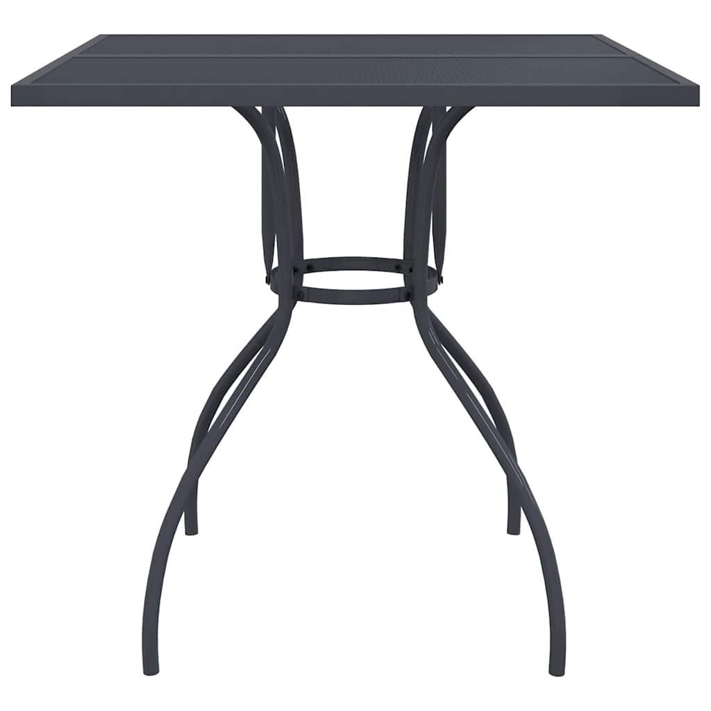 vidaXL Table de jardin anthracite 80x80x72,5 cm en treillis d'acier
