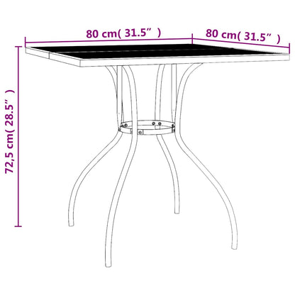 vidaXL Table de jardin anthracite 80x80x72,5 cm en treillis d'acier