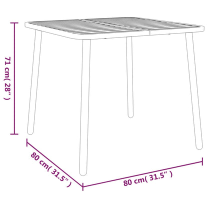 vidaXL Table de jardin Anthracite 80x80x71 cm Acier