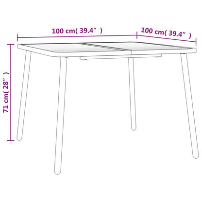 vidaXL Table de jardin anthracite 100x100x71 cm acier