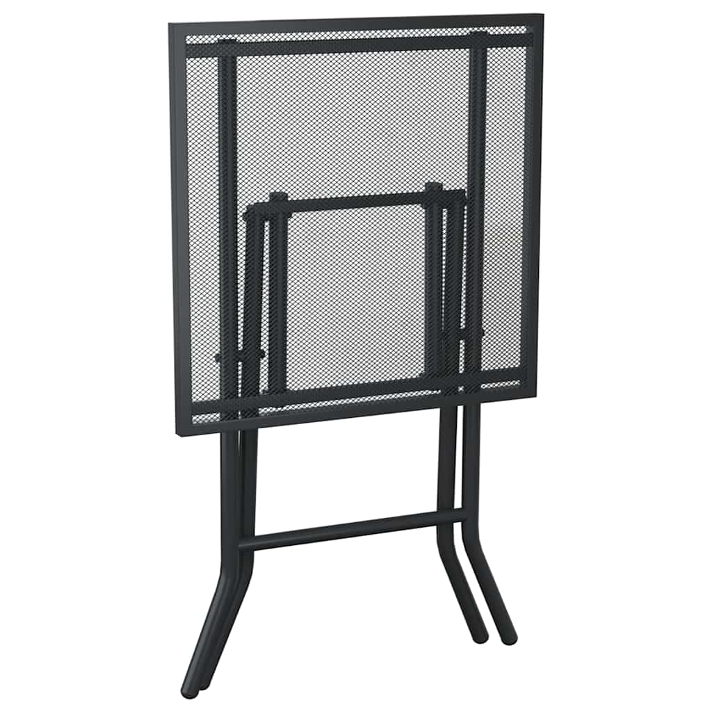 vidaXL Gartentisch Klappbar Anthrazit 50x50x72 cm Stahlgitter