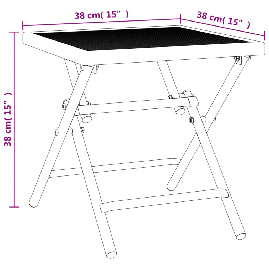 vidaXL Gartentisch Klappbar Anthrazit 38x38x38 cm Stahlgitter