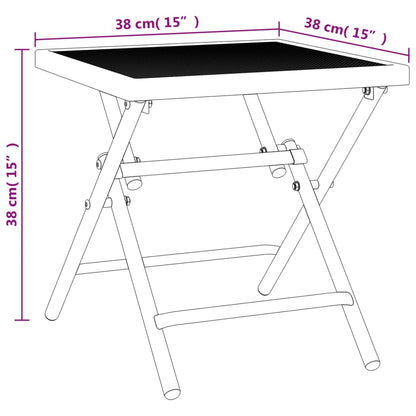 vidaXL Gartentisch Klappbar Anthrazit 38x38x38 cm Stahlgitter