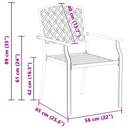 Gartenstuhl 2 pcs Anthrazit 56 x 65 x 89 cm Stahl