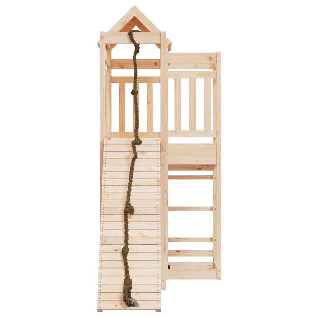 vidaXL Spielturm mit Kletterwand Massivholz Kiefer