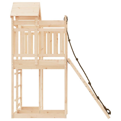 vidaXL Spielturm mit Kletterwand Massivholz Kiefer