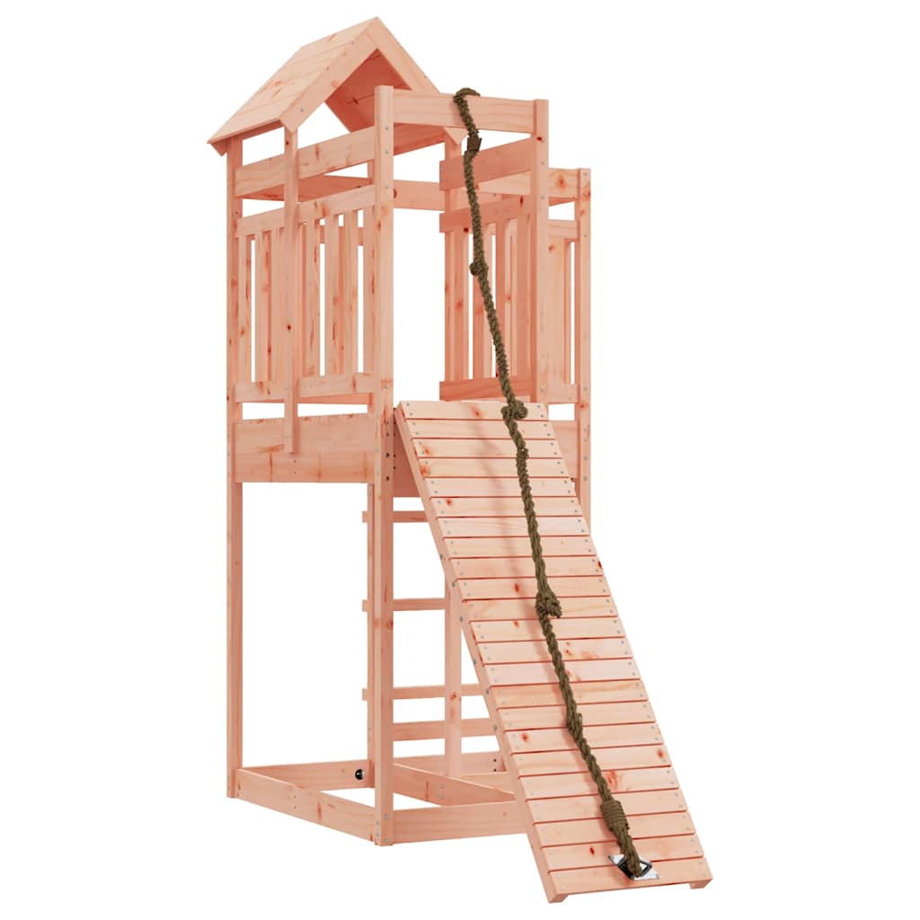 vidaXL Spielturm mit Kletterwand Massivholz Douglasie