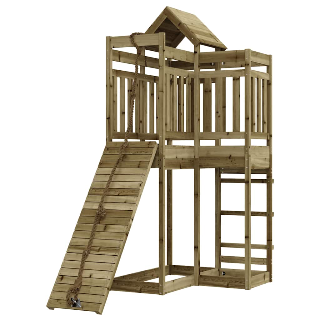 vidaXL Spielturm mit Kletterwand Imprägniertes Kiefernholz