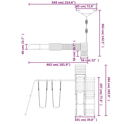 vidaXL Spielturm Massivholz Douglasie