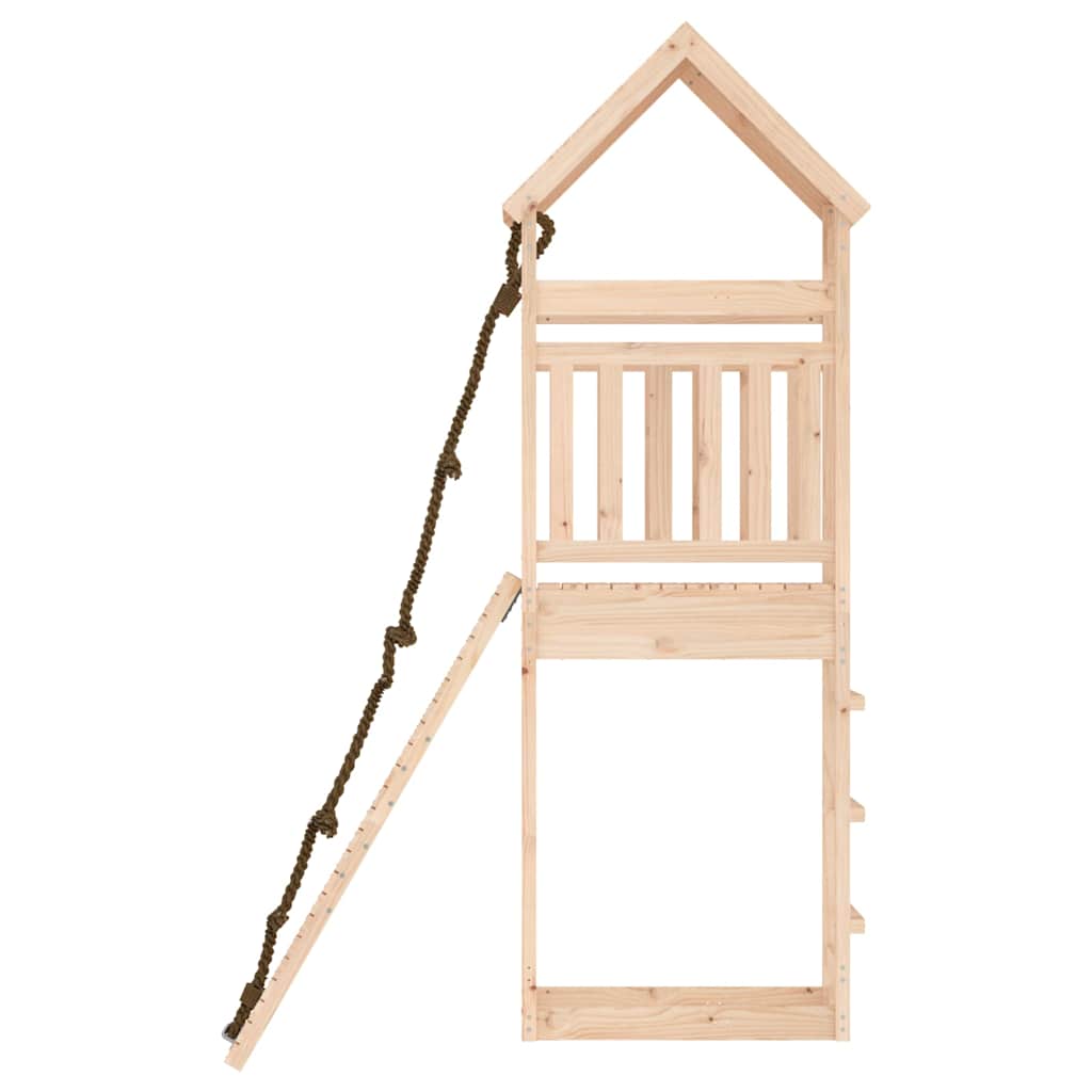 vidaXL Spielturm mit Kletterwand Massivholz Kiefer