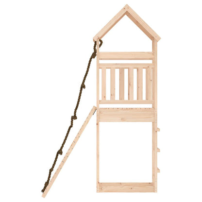 vidaXL Spielturm mit Kletterwand Massivholz Kiefer
