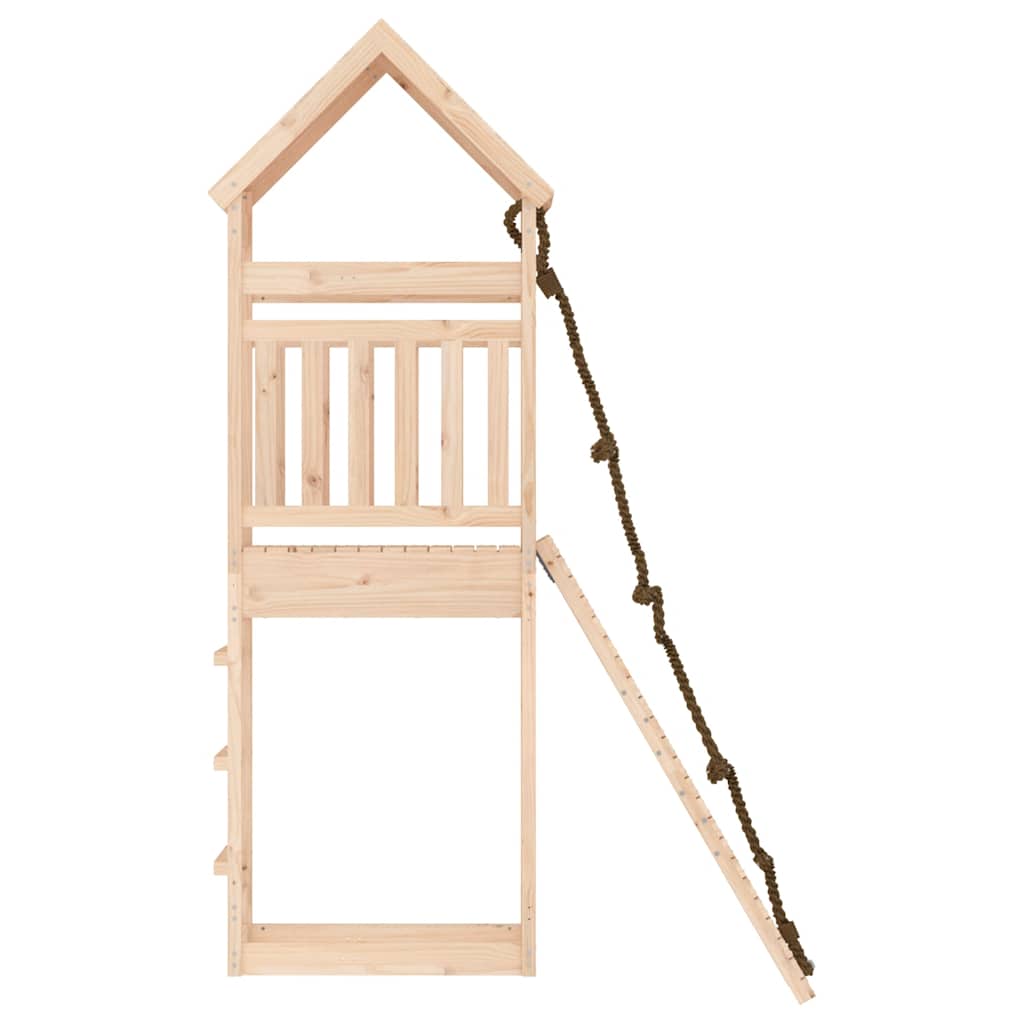vidaXL Spielturm mit Kletterwand Massivholz Kiefer