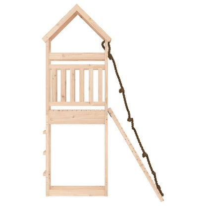 vidaXL Spielturm mit Kletterwand Massivholz Kiefer