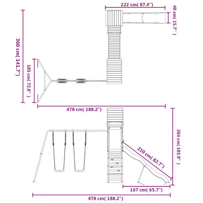 vidaXL Spielturm Massivholz Douglasie