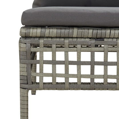 vidaXL Salon de jardin 4 pcs avec coussins Gris Résine tressée