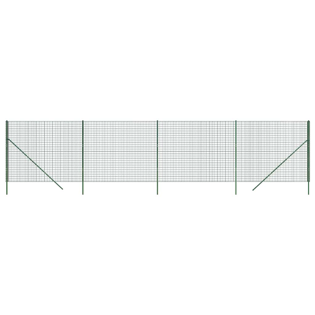 vidaXL Maschendrahtzaun Grün 2x10 m Verzinkter Stahl
