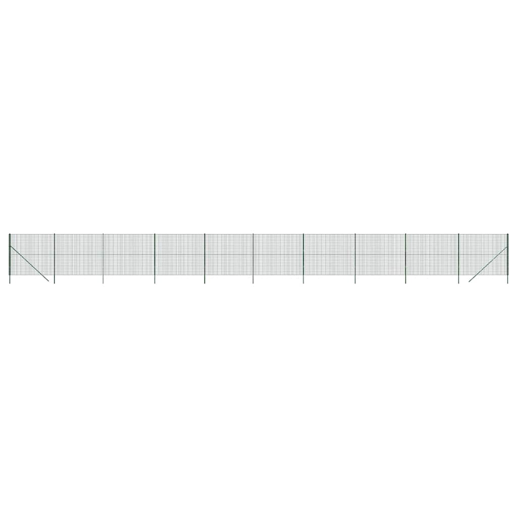 vidaXL Maschendrahtzaun Grün 1,6x25 m Verzinkter Stahl
