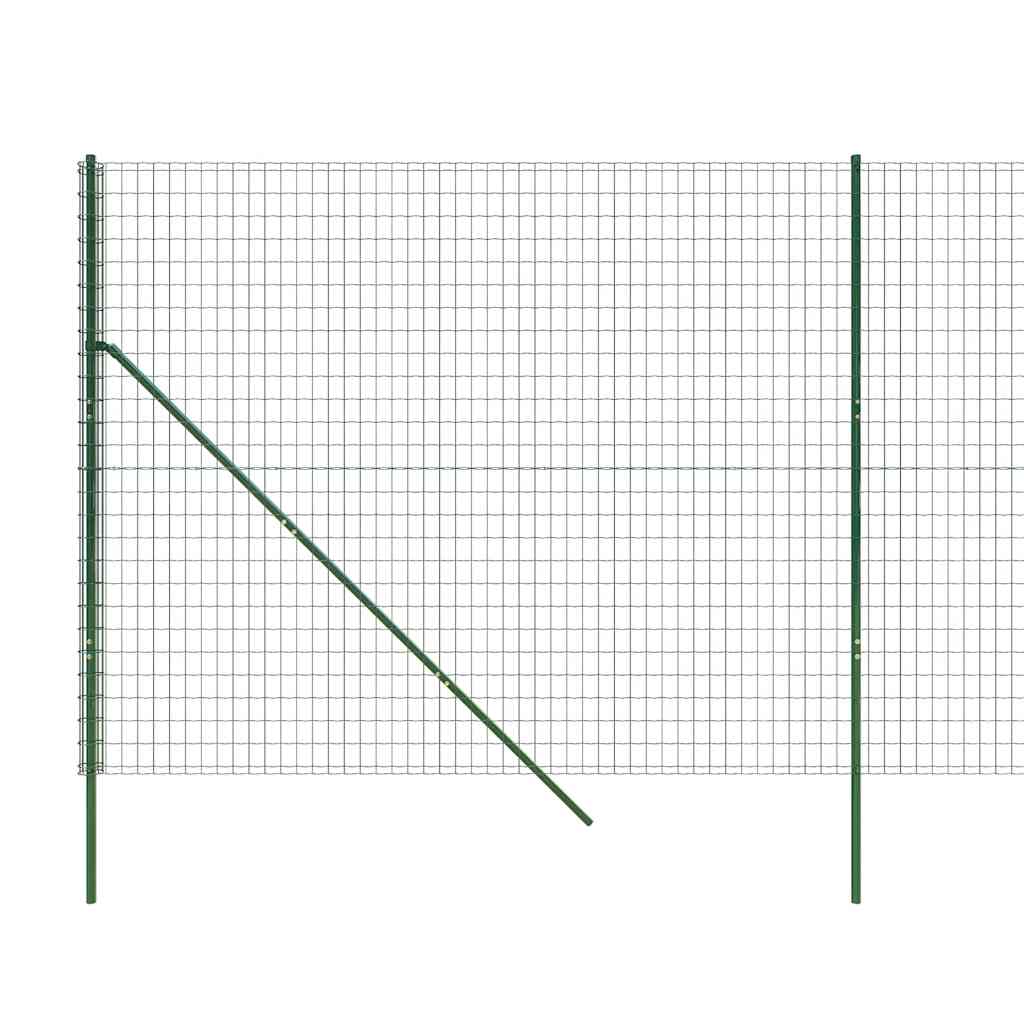 vidaXL Maschendrahtzaun Grün 1,6x25 m Verzinkter Stahl