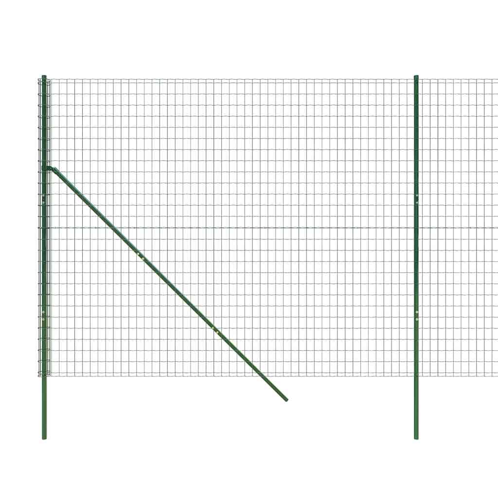 vidaXL Maschendrahtzaun Grün 2,2x25 m Verzinkter Stahl
