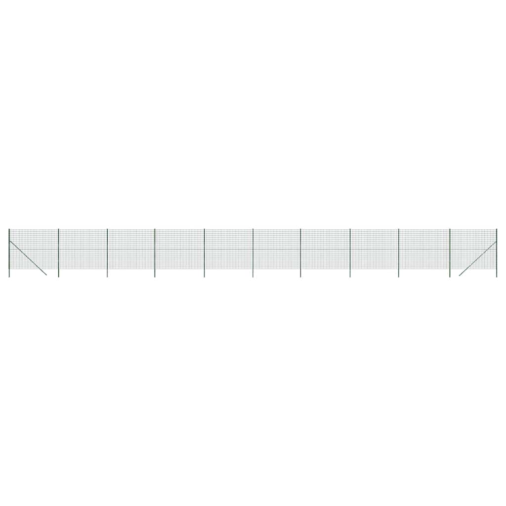 vidaXL Grillage plastifié vert 1,6x25 m Acier galvanisé