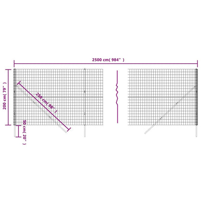 vidaXL Clôture à mailles soudées vert 2x25 m Acier galvanisé