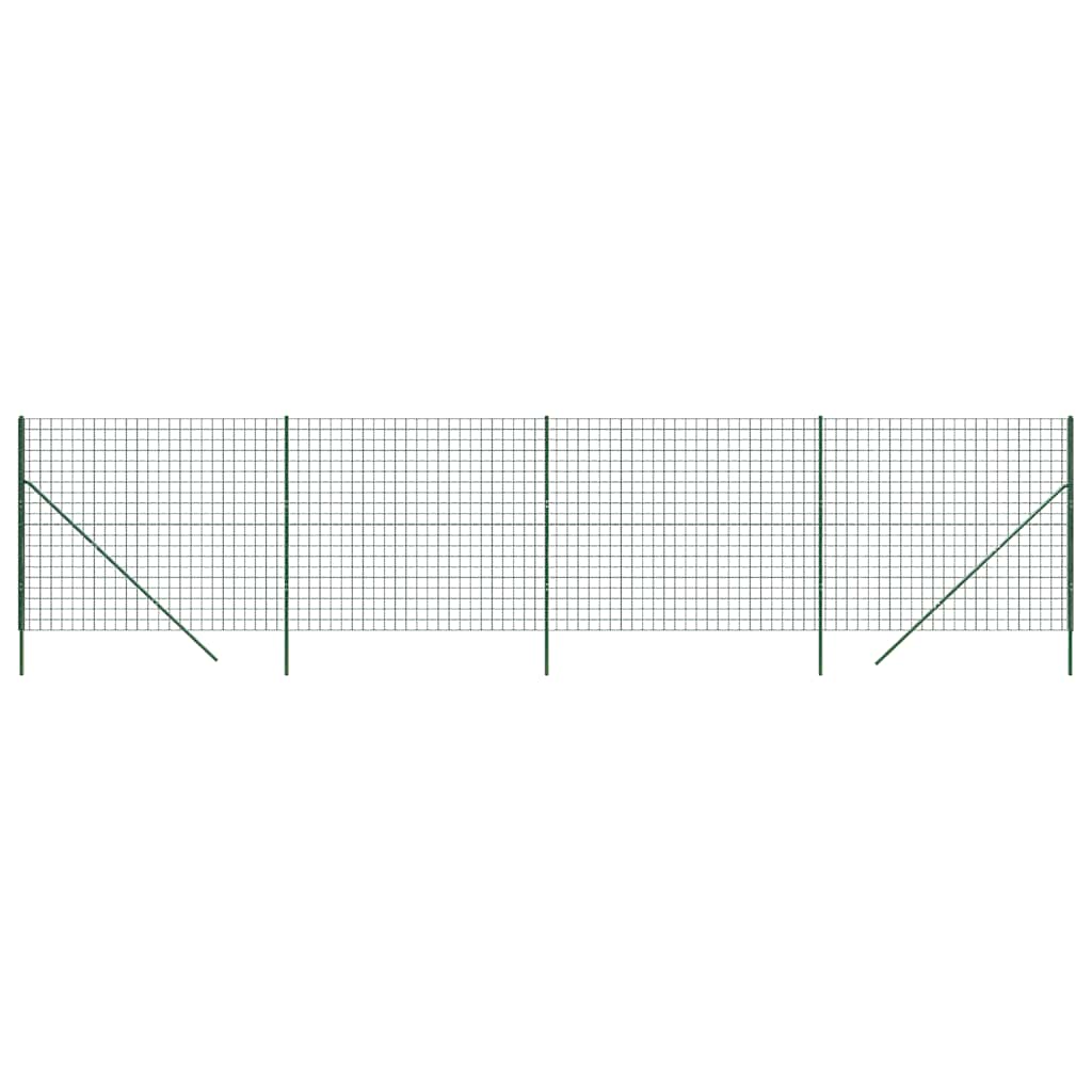 vidaXL Maschendrahtzaun Grün 1,4x10 m Verzinkter Stahl