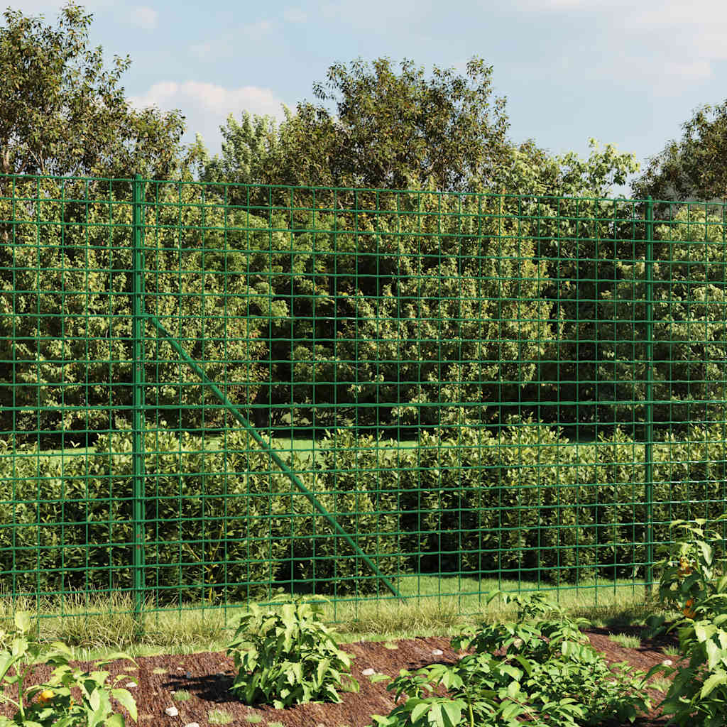 vidaXL Maschendrahtzaun Grün 1,4x10 m Verzinkter Stahl