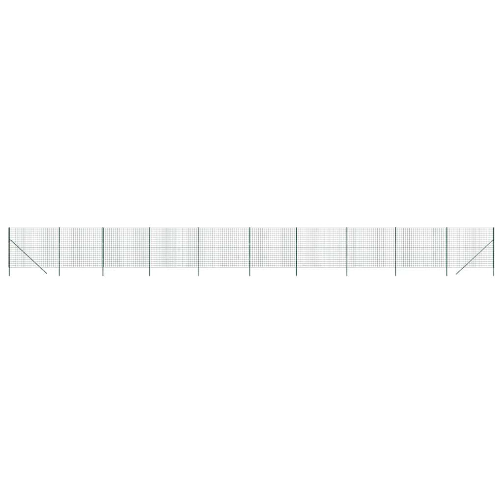 vidaXL Maschendrahtzaun Grün 1,4x25 m Verzinkter Stahl