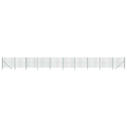 vidaXL Maschendrahtzaun Grün 1,4x25 m Verzinkter Stahl
