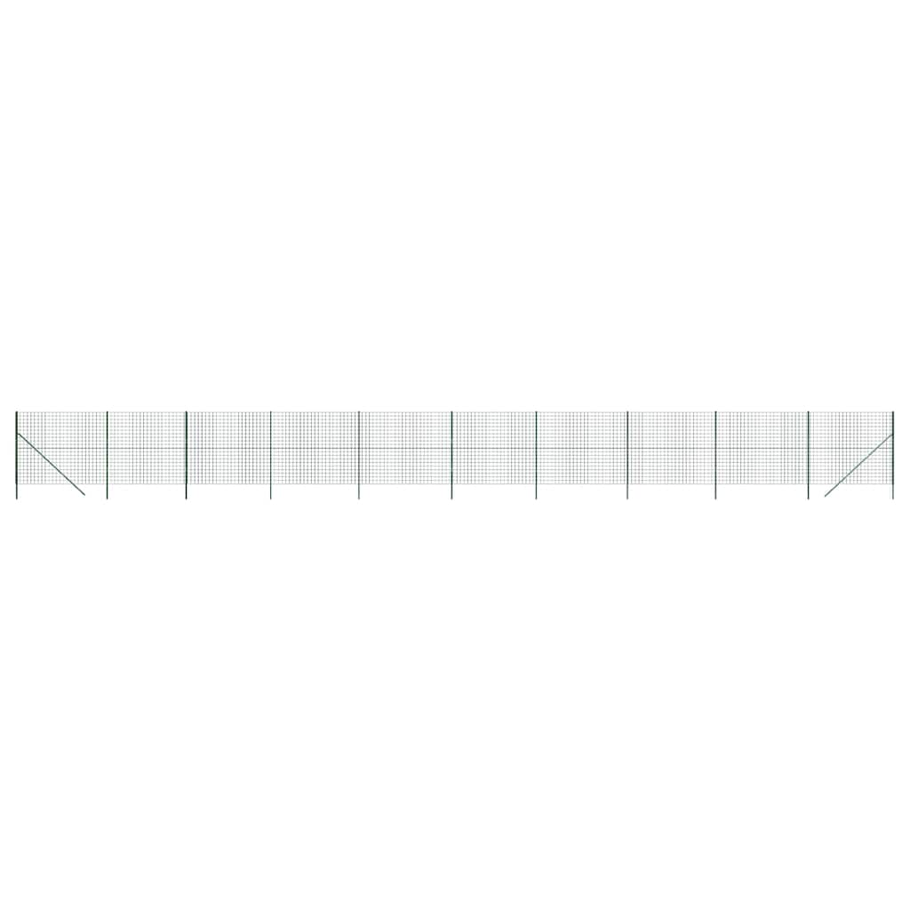 vidaXL Maschendrahtzaun Grün 2x25 m Verzinkter Stahl