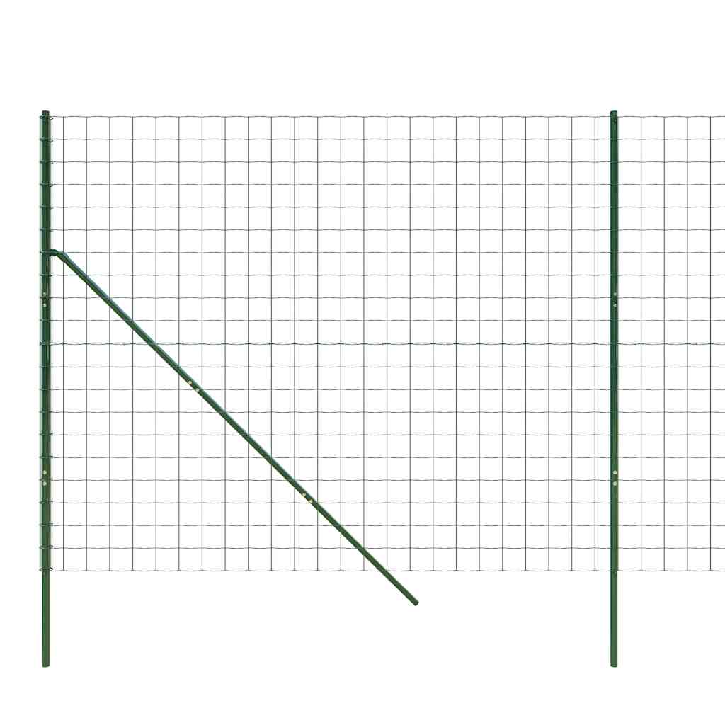 vidaXL Maschendrahtzaun Grün 2x25 m Verzinkter Stahl