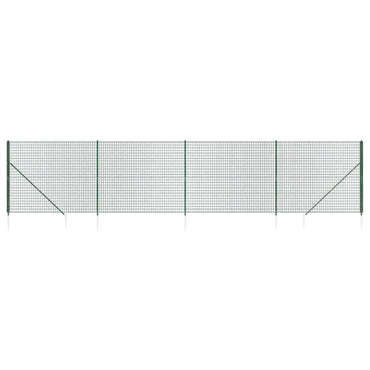 vidaXL Maschendrahtzaun mit Bodenhülsen Grün 2,2x10 m