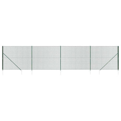 vidaXL Maschendrahtzaun mit Bodenhülsen Grün 2,2x10 m
