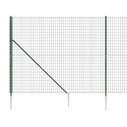 vidaXL Maschendrahtzaun mit Bodenhülsen Grün 2,2x10 m