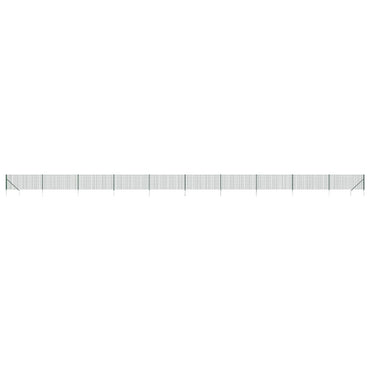 vidaXL Clôture grillagée avec manchons de terre Vert 1x25 m