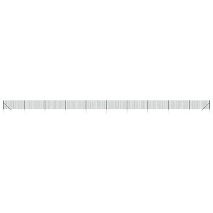 vidaXL Clôture grillagée avec manchons de terre Vert 1x25 m