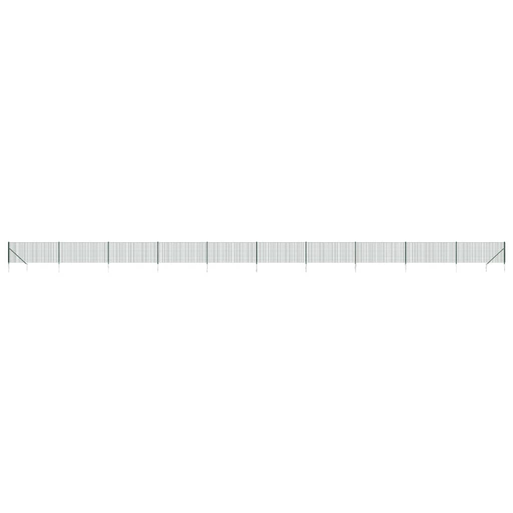 vidaXL Grillage avec manchons de sol vert 1,1x25 m