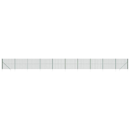 vidaXL Maschendrahtzaun mit Bodenhülsen Grün 1,6x25 m