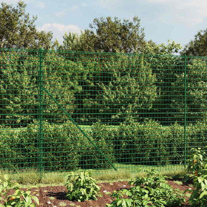 vidaXL Maschendrahtzaun mit Bodenhülsen Grün 1,6x25 m