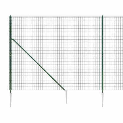 vidaXL Clôture grillagée avec manchons de fixation au sol vert 2x25 m