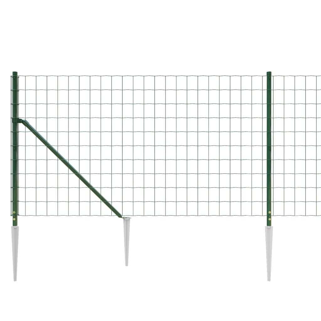vidaXL Grillage avec manchons de sol vert 1x10 m
