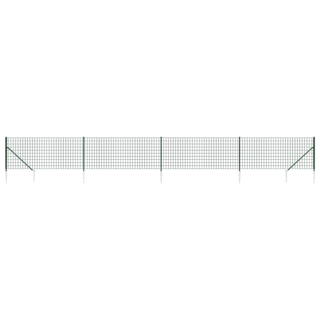 vidaXL Clôture en grillage avec douilles de sol Vert 1,1x10 m