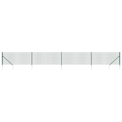 vidaXL Clôture en grillage avec douilles de sol Vert 1,1x10 m