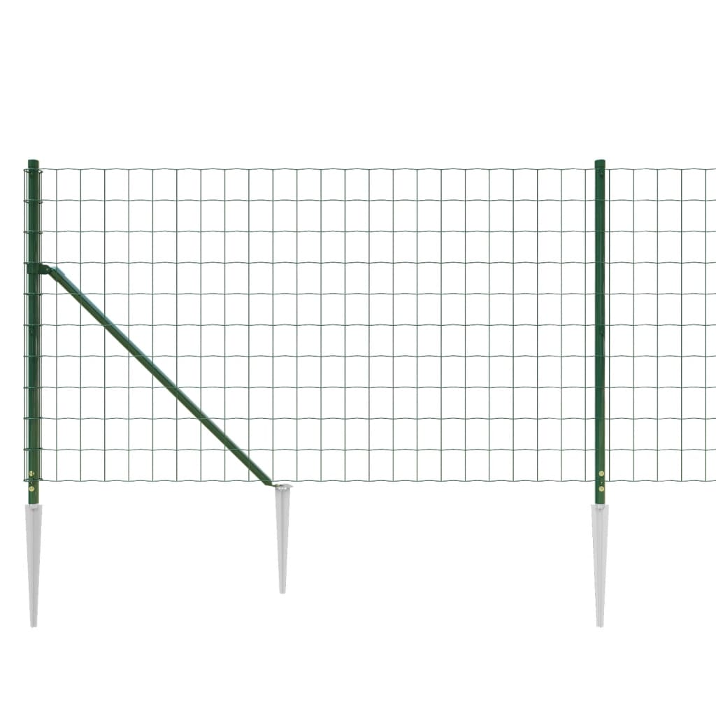vidaXL Clôture en grillage avec douilles de sol Vert 1,1x10 m