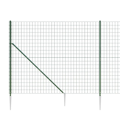 vidaXL Maschendrahtzaun mit Bodenhülsen Grün 1,4x10 m